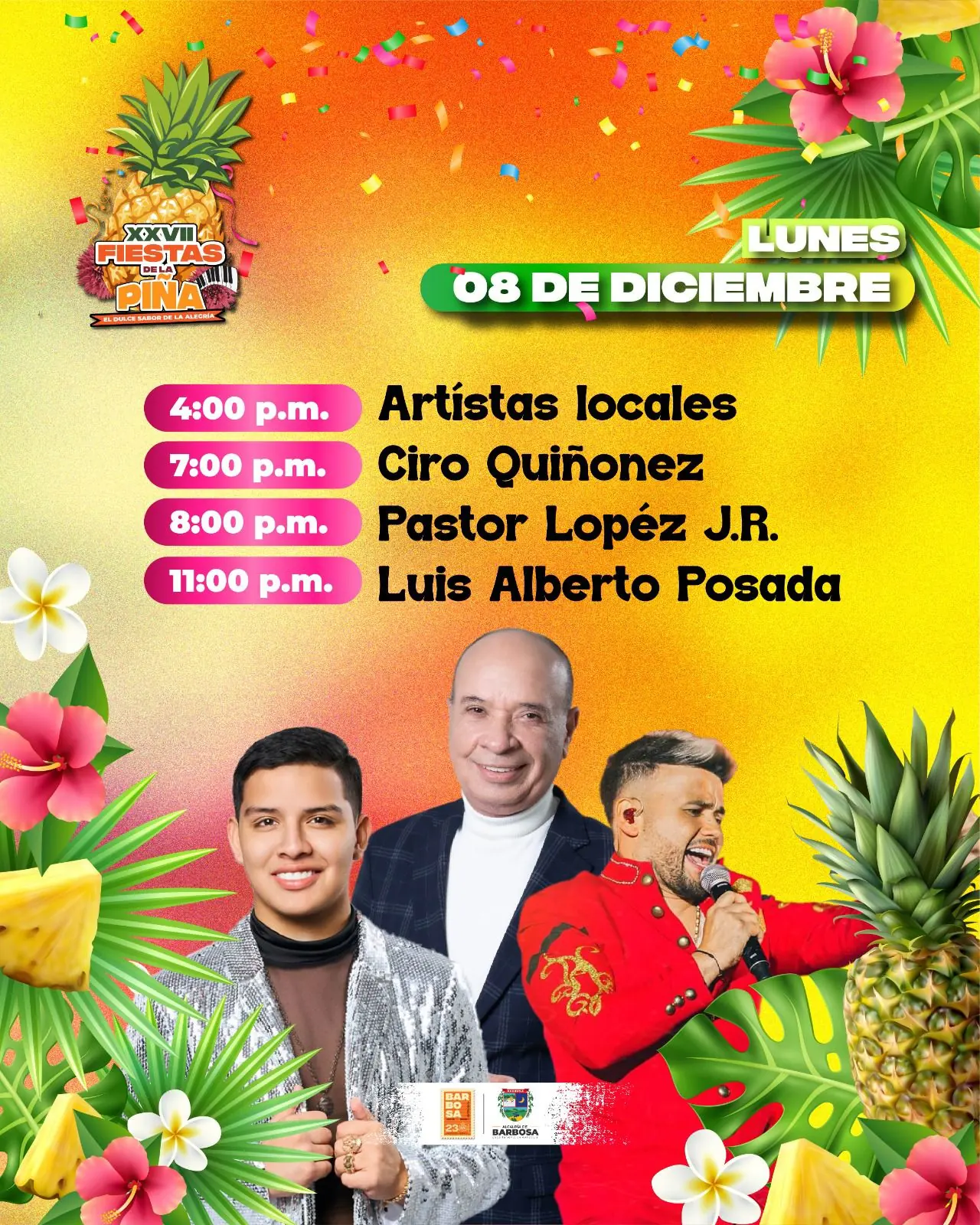 Barbosa anuncia, la edición XXVII de las Fiestas de la Piña “El Dulce Sabor de la Alegría”