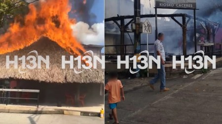 A piedras fueron recibidos un grupo de bomberos que llegaron a apagar incendio en Cáceres