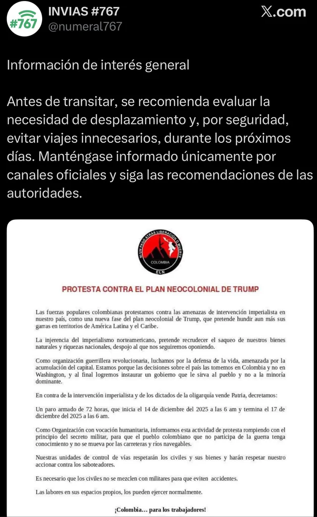 para quienes van a viajar invias advierte sobre para armado v0