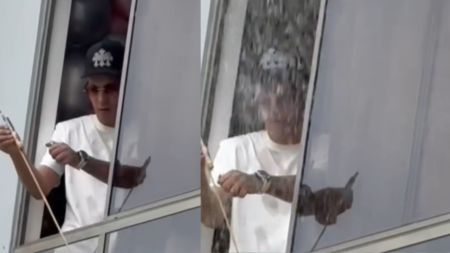 A lo paisa: un hombre le tira un balde de agua a un vecino que estaba lanzando chorrillos desde un balcón en Bello