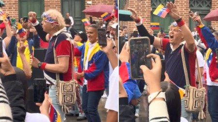 Estadounidense se parchó en la celebración de los ciudadanos venezolanos en Medellín