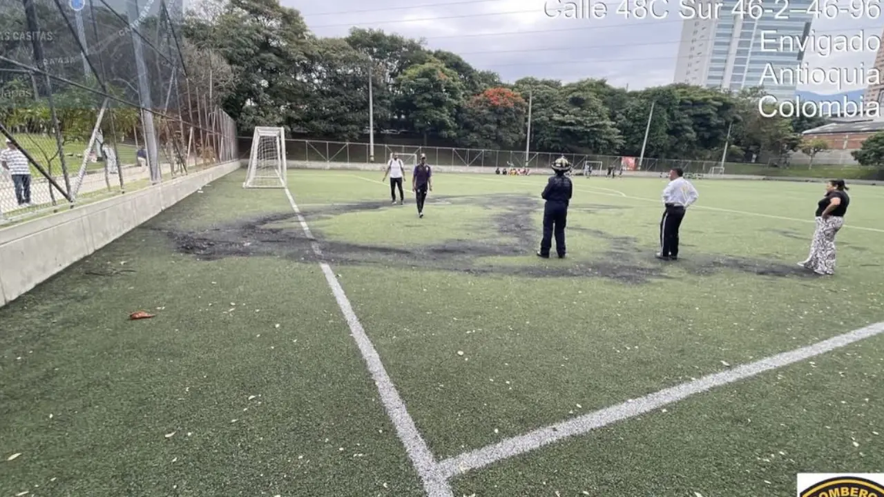 Globo de mecha cayó en el Polideportivo Sur de Envigado