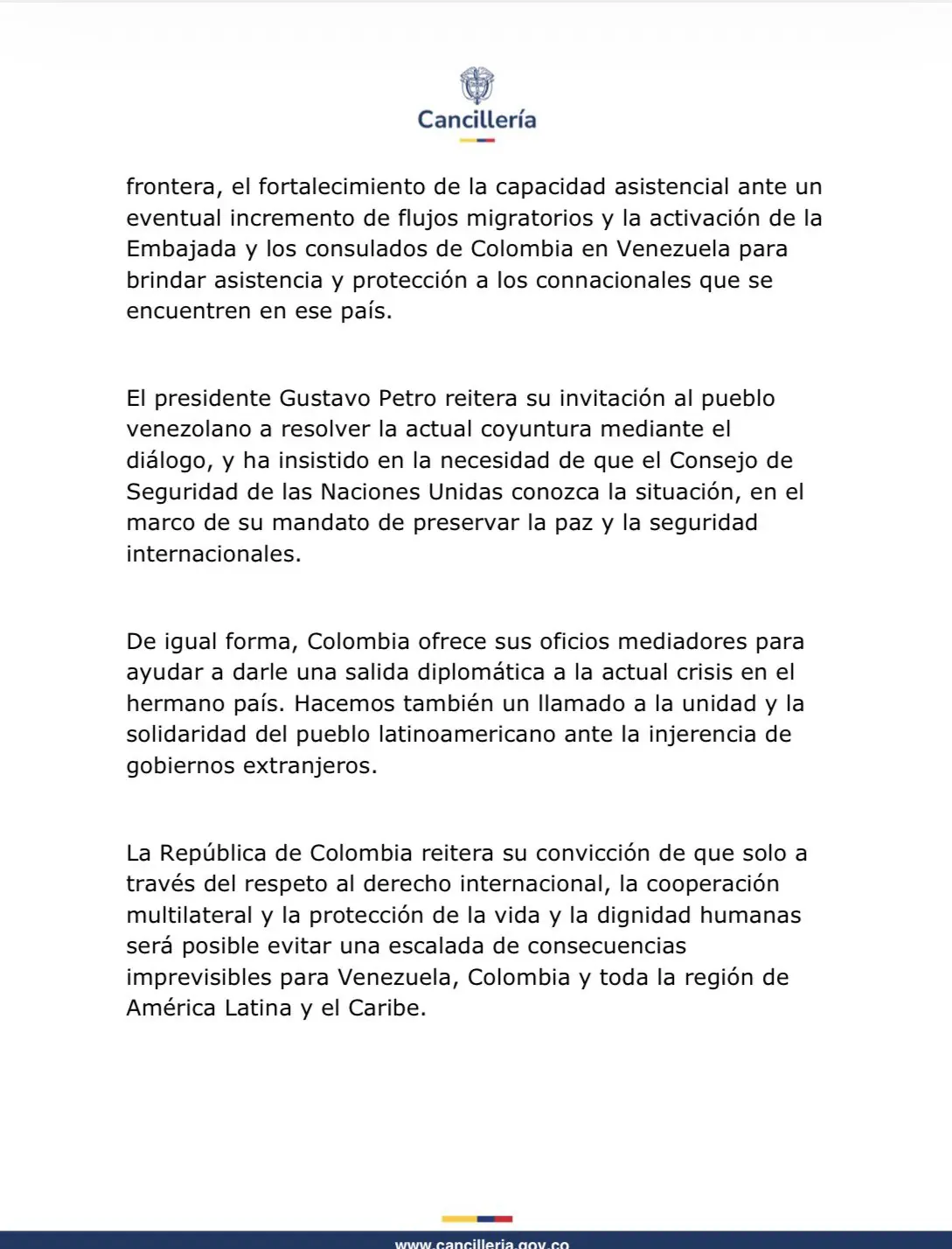Petro propone a Colombia como mediadora tras la captura de Maduro