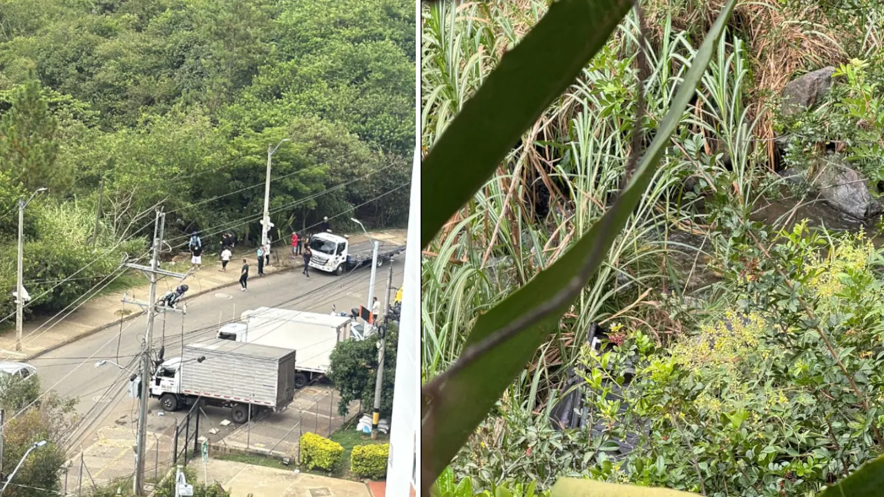 Vehículo, al parecer, perdió los frenos y terminó en una cañada en Bello Vehículo, al parecer, perdió los frenos y terminó en una cañada en Bello