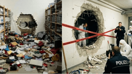 El robo ocurrió en una sucursal bancaria en Alemania y los ladrones no dejaron ningún rastro