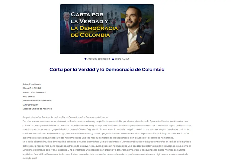 De la Espriella envió carta a Trump pidiendo que investigue supuestos aportes de Maduro a campaña de Petro
