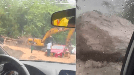 Hay paso a un carril: con precaución avanzan vehículos en vía Medellín - Urabá tras derrumbes