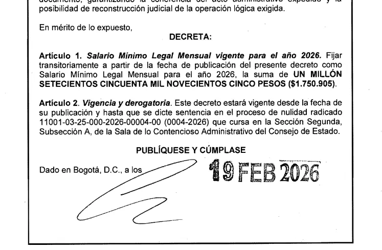 Salario mínimo: Gobierno expide nuevo decreto sobre el aumento del 23,7 % 