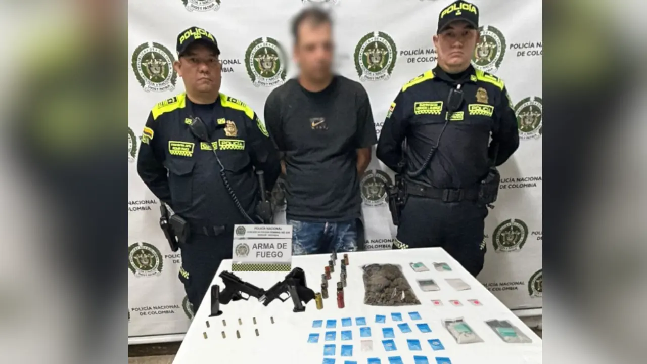 Hombre fue capturado en la Terminal del Sur de Medellín con armas y marihuana
