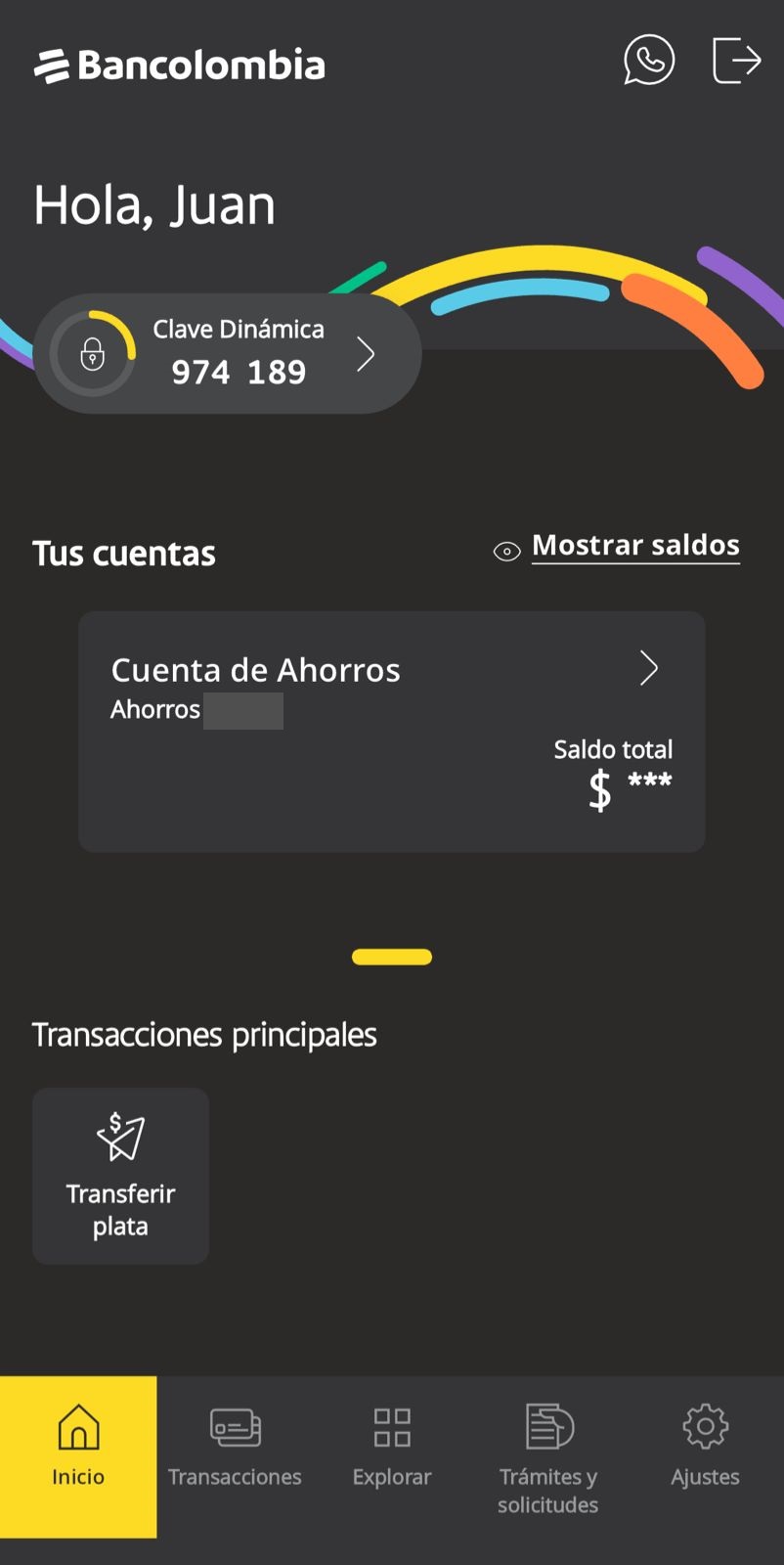 Screenshot Bancolombia