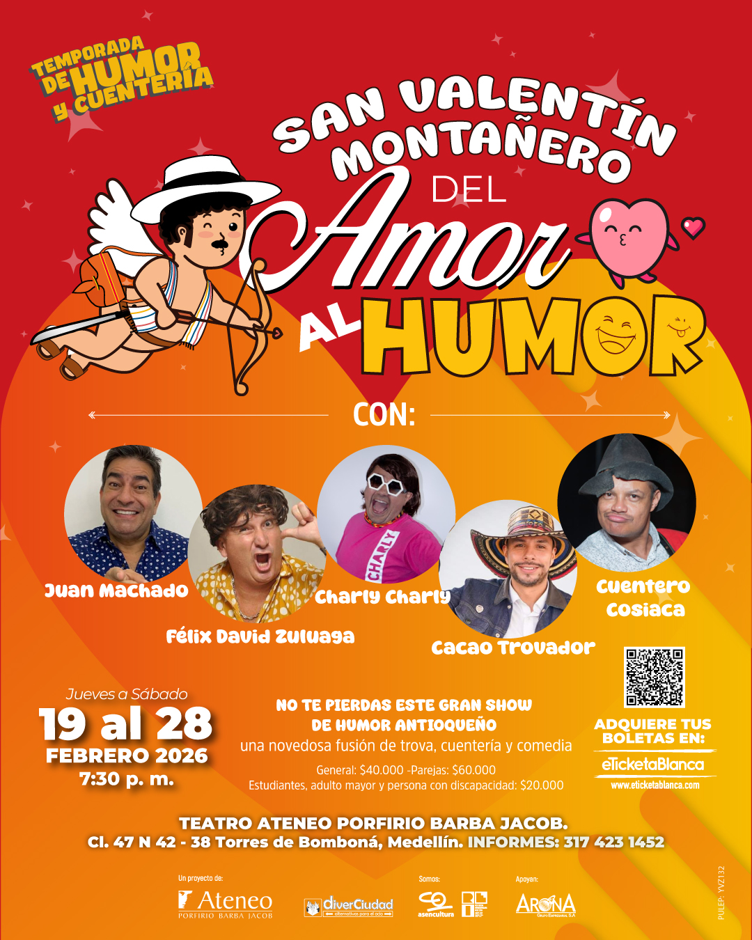 Últimas funciones de 'San Valentín Montañero' llevan el humor paisa al escenario del Teatro Ateneo