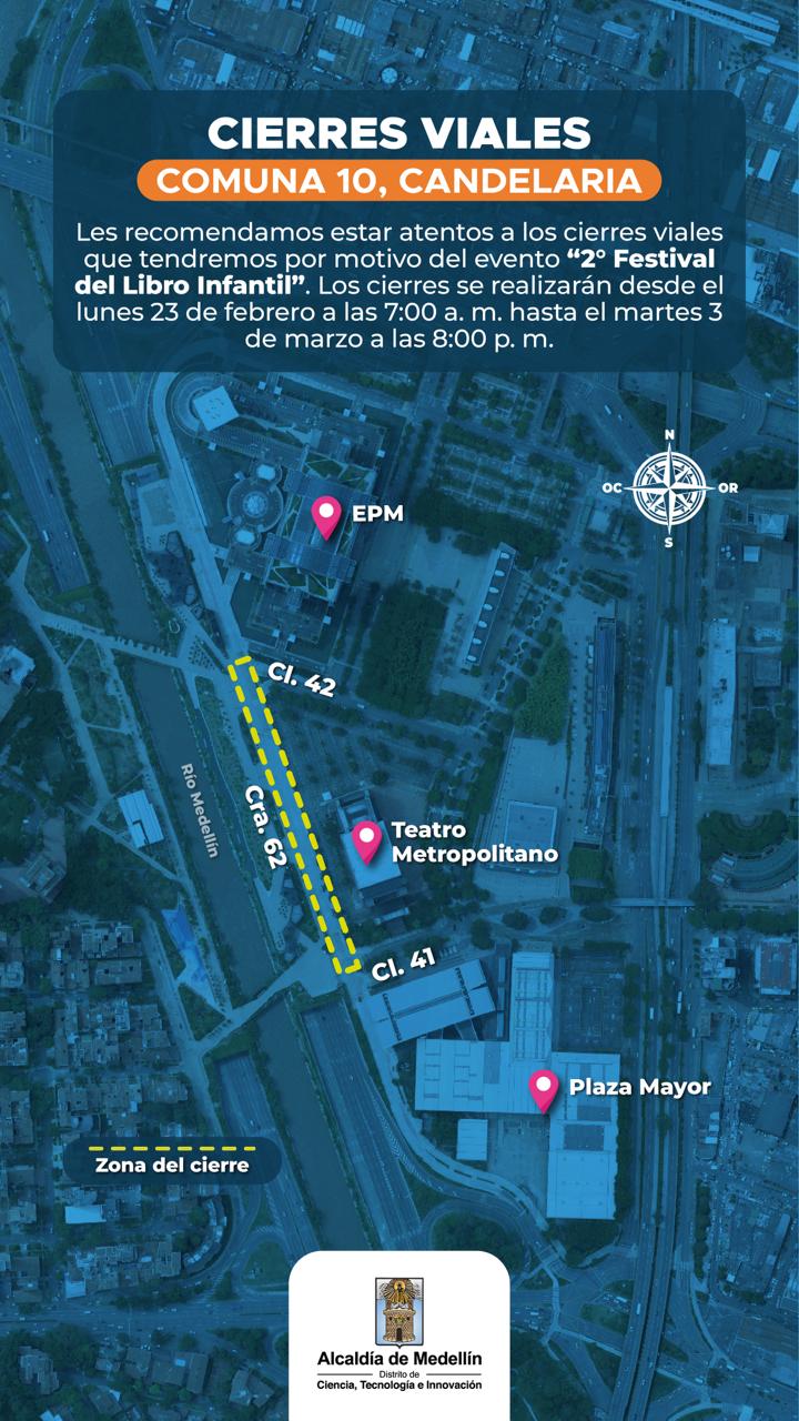 Cierres viales en Medellín este fin de semana por eventos masivos, deportivos y culturales
