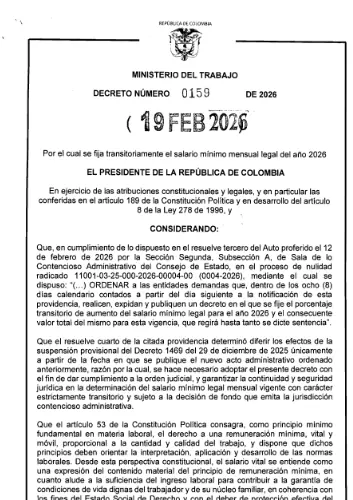 Salario mínimo: Gobierno expide nuevo decreto sobre el aumento del 23,7 % 