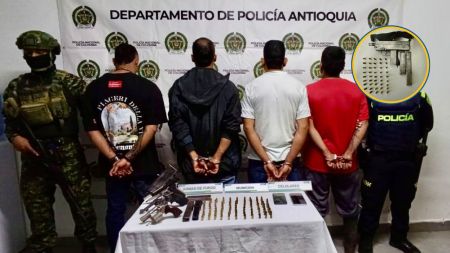 4 capturados, una subametralladora y más de 90 cartuchos: golpe al Clan del Golfo en Andes Captura en Andes