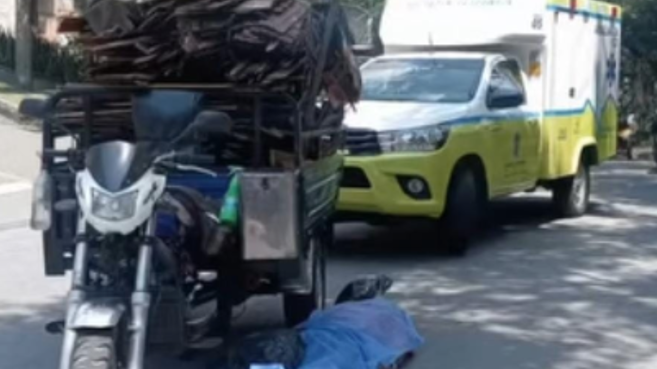 Murió al lado de su vehículo: conductor se desplomó de la nada mientras manejaba su motocarga en plena vía de La Castellana