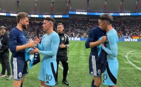 James Rodríguez protagonizó un emotivo reencuentro con Thomas Müller al final del partido entre Minnesota United FC y Vancouver Whitecaps FC
