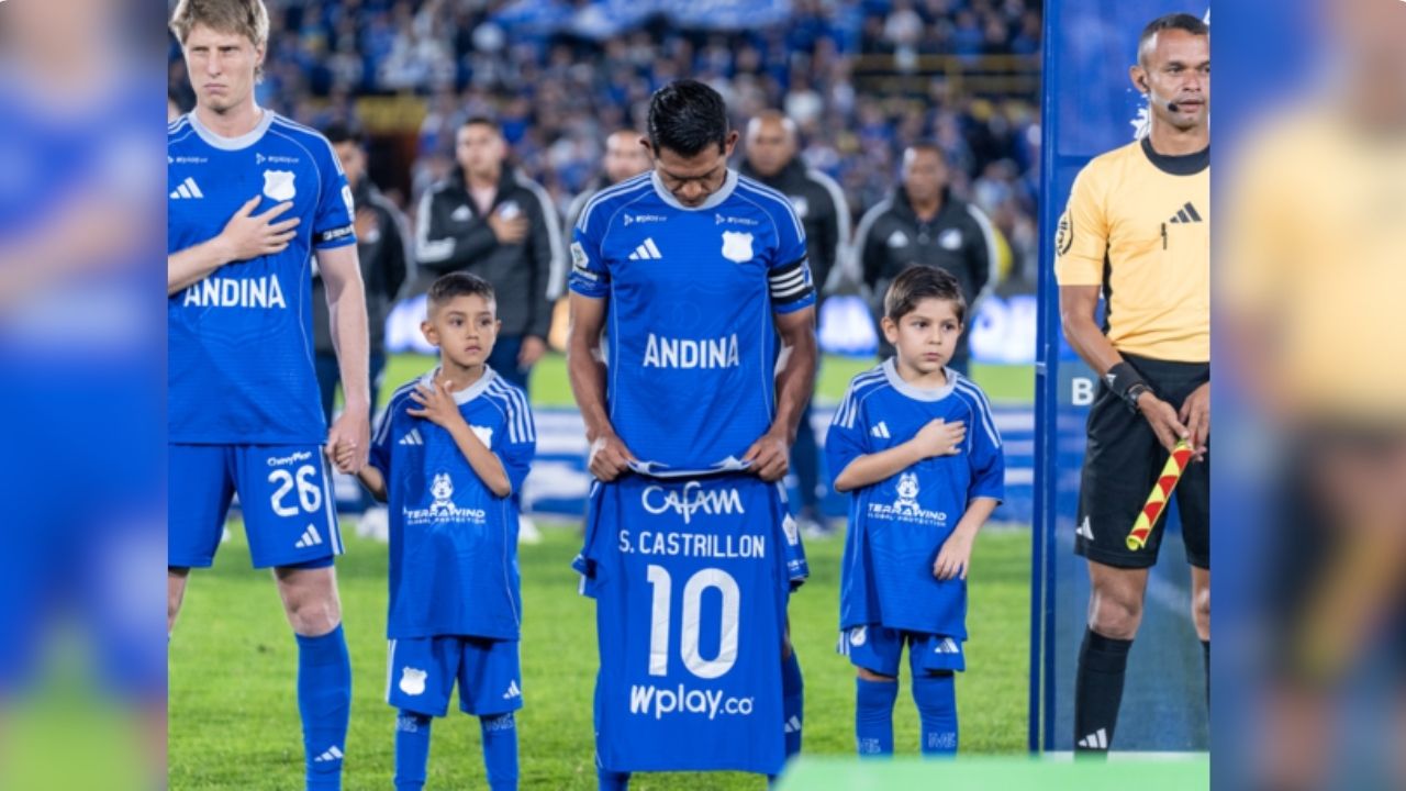 Emotivo homenaje para Santiago Castrillón en el partido entre Millonarios y Fortaleza