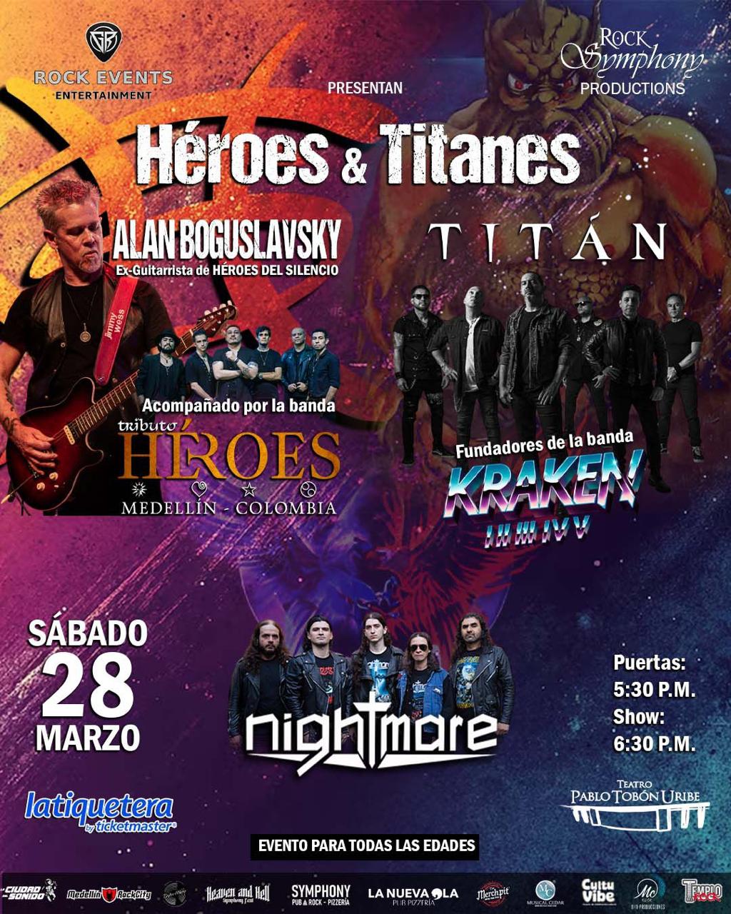 Héroes y Titanes: una noche para revivir los himnos del rock en español en Medellín 1 Héroes y Titanes: una noche para revivir los himnos del rock en español en Medellínv
