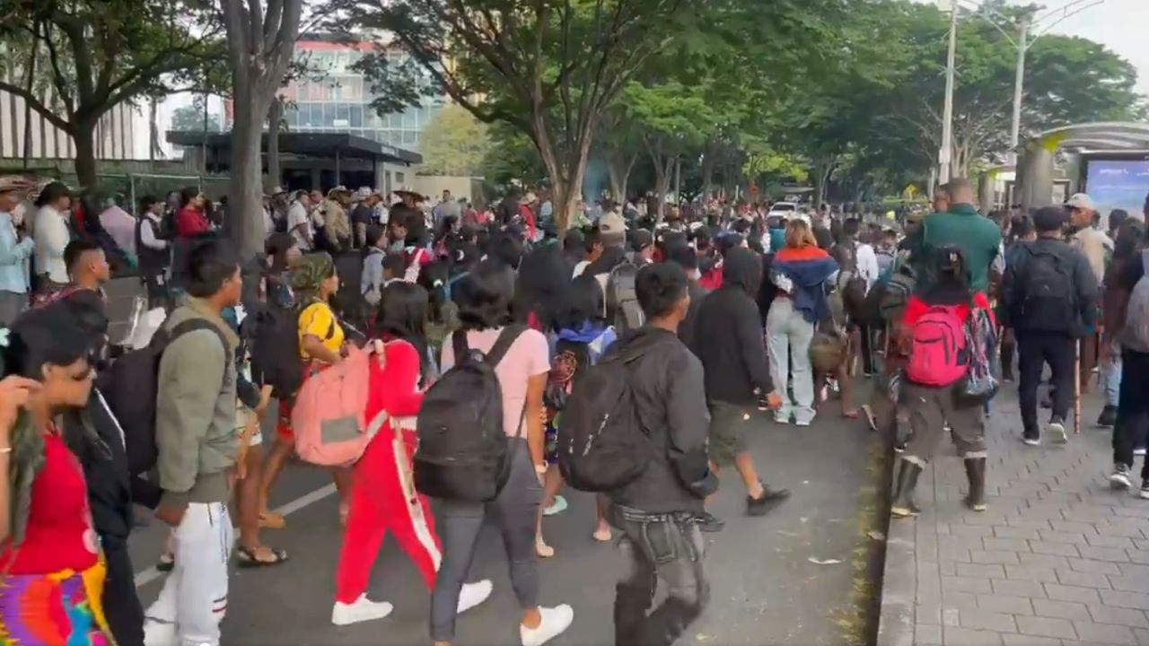 Autoridades indígenas reiteran que la minga en Medellín es pacífica y sin agendas externas