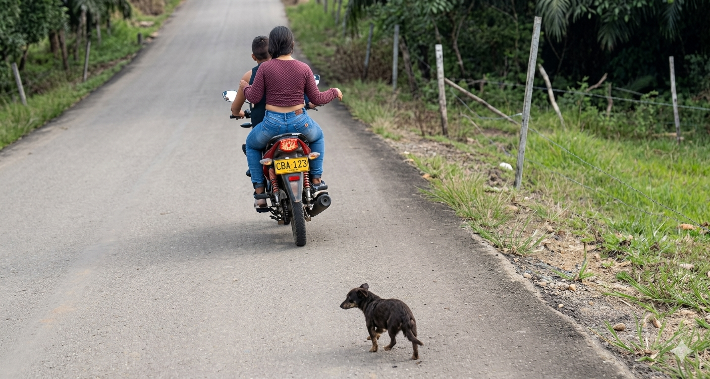 Pareja habría abandonado a un perro en la carretera y todo quedó registrado en video