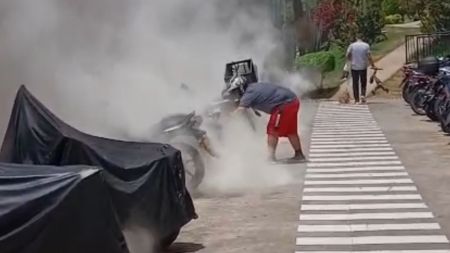 ¿Mantenimiento mal realizado?: moto se incendia en una unidad residencial de Robledo LAURA PAG 1 1