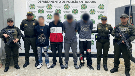 Cayó alias “El Cabezón” y 3 cómplices en Santa Bárbara, Antioquia