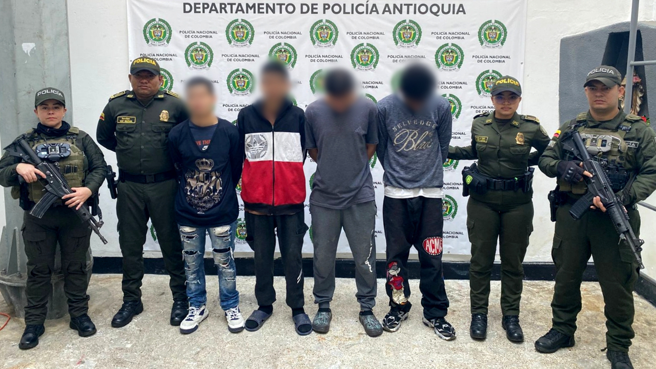 Cayó alias “El Cabezón” y 3 cómplices en Santa Bárbara, Antioquia