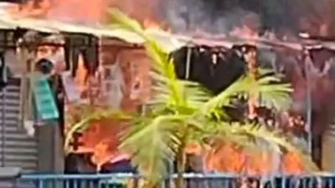 Varios negocios quemados deja un incendio en el sector de La Aurora, occidente de Medellín