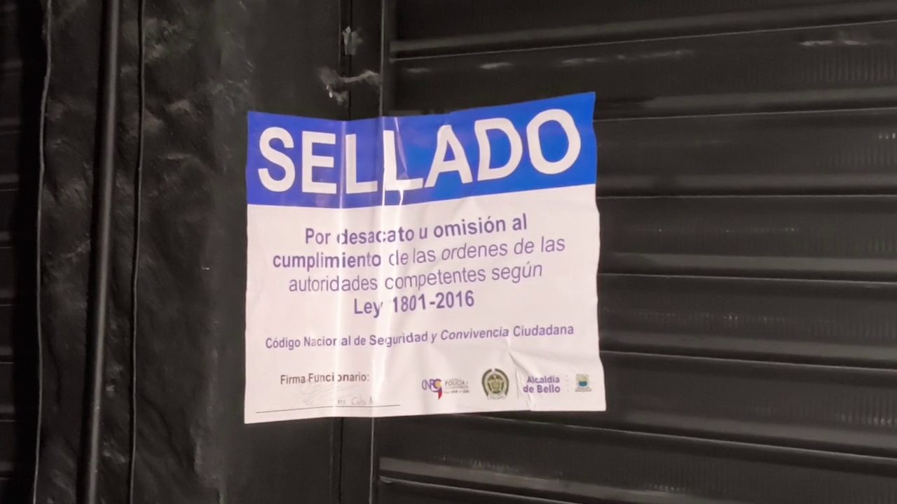 Cierre de discotecas en Bello