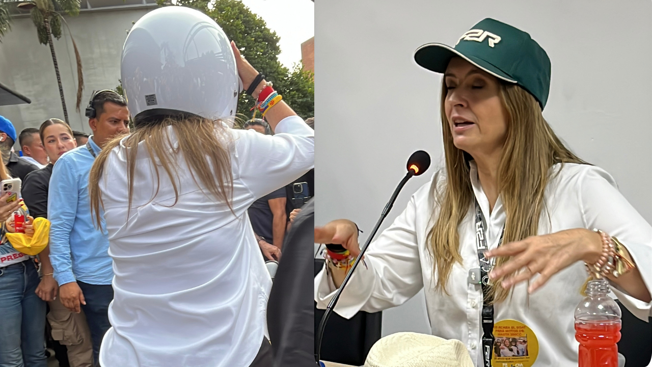 Paloma Valencia cerró campaña en Medellín y hasta en moto montó