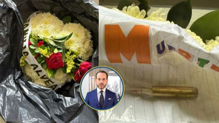 Con corona fúnebre y balas, amenazan a coordinador de la campaña de Abelardo De La Espriella; el candidato responsabiliza a Petro Con corona fúnebre y balas amenazan a coordinador de la campaña de De La Espriella; el candidato responsabiliza a Petro