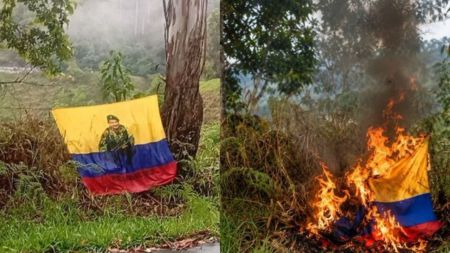 En Ituango la guerrilla habría dejado una bandera alusiva a un frente de las disidencias de las FARC