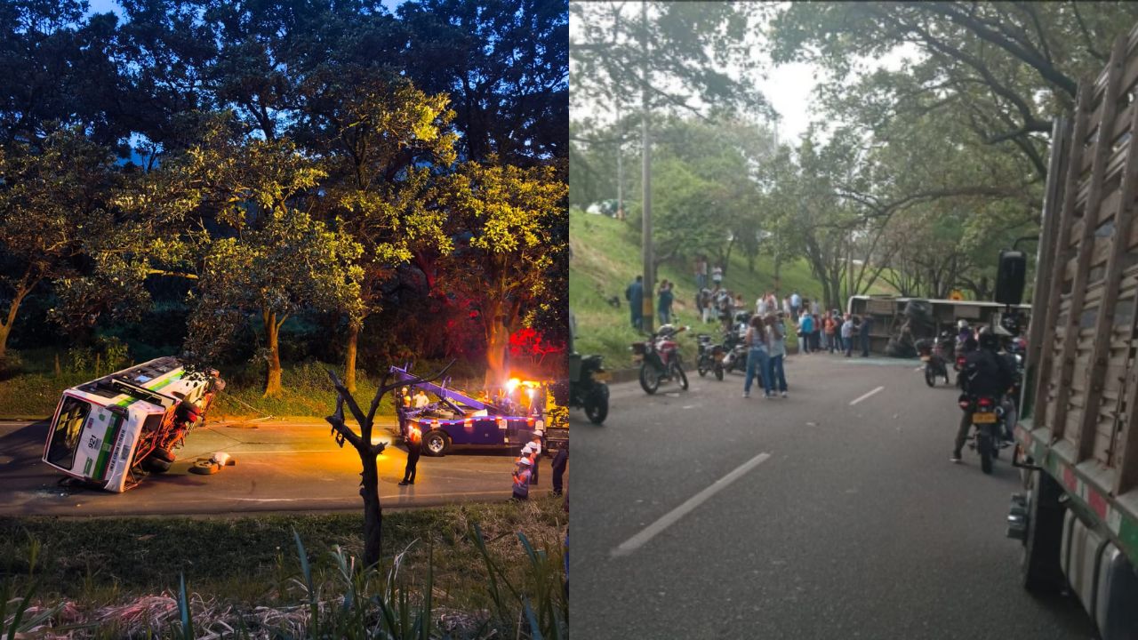 Actualización del siniestro vial en la via Medellín - Barbosa, a la altura de Girardota; hay aproximadamente 30 personas lesionadas