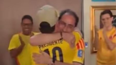 Abrazo Abelardo De la Espriella con Juan Manuel Restrepo