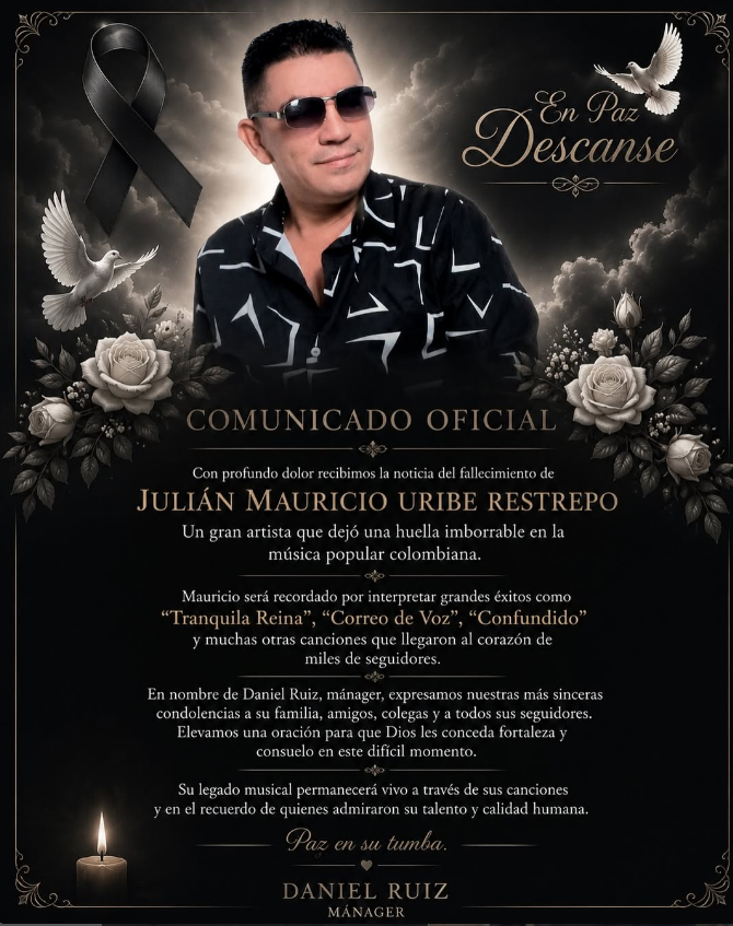 Luto en la música popular: Fallece intérprete de 'Tranquila Reina'