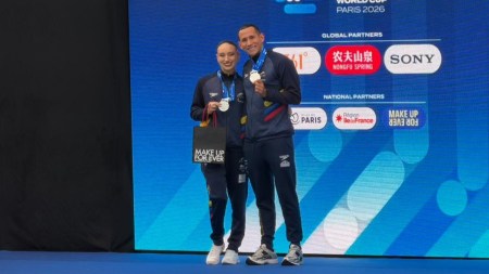 Emily Minante y Gustavo Sánchez le dieron a Colombia una nueva medalla tras subir al podio en la Copa Mundo de Natación Artística