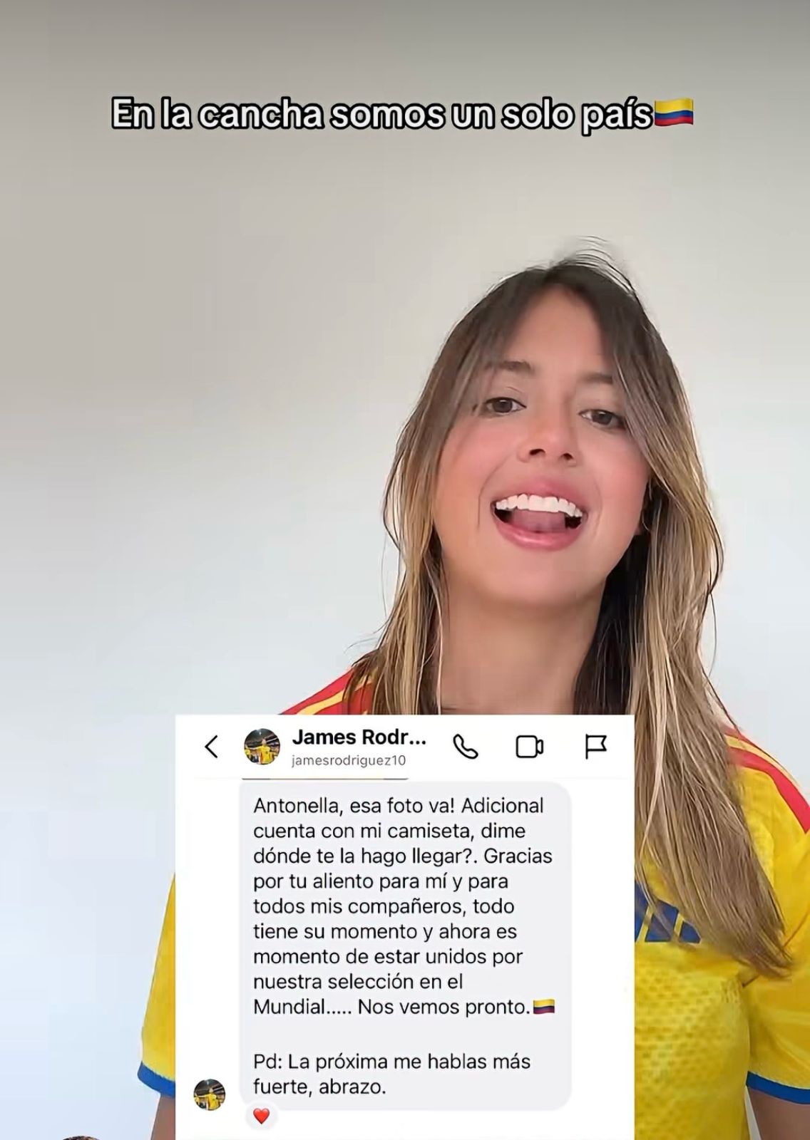James le respondió a Antonella Petro y a parte de la hinchada: “La próxima me hablas más fuerte” 1 Antonella Petro