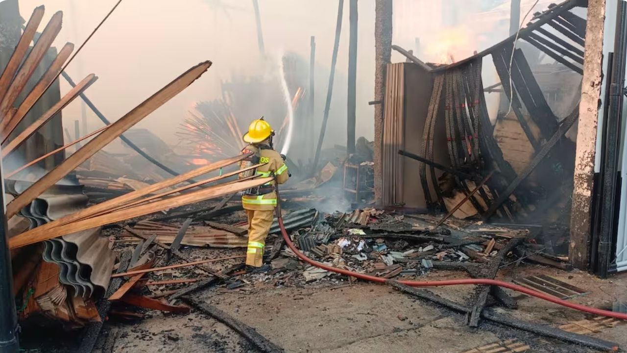 Incendio en aserrío de Bello dejó dos perros muertos y daños en una vivienda