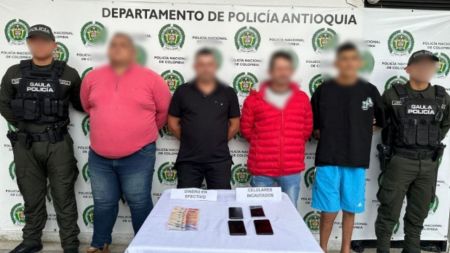 Capturan a seis presuntos extorsionistas que cobraban rentas ilegales en Medellín y Antioquia