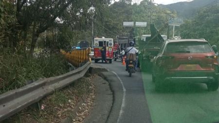 Accidente de tránsito genera afectaciones en la Conexión Variante Caldas, sentido norte-sur