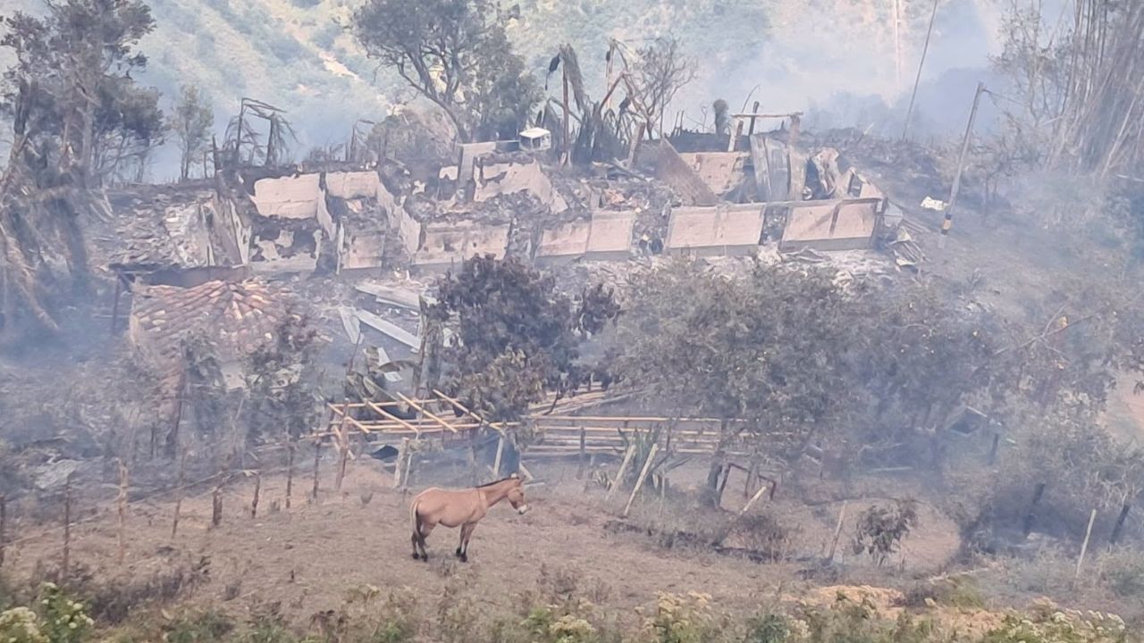 Incendio consumió una finca en Abejorral y dejó a una familia sin nada
