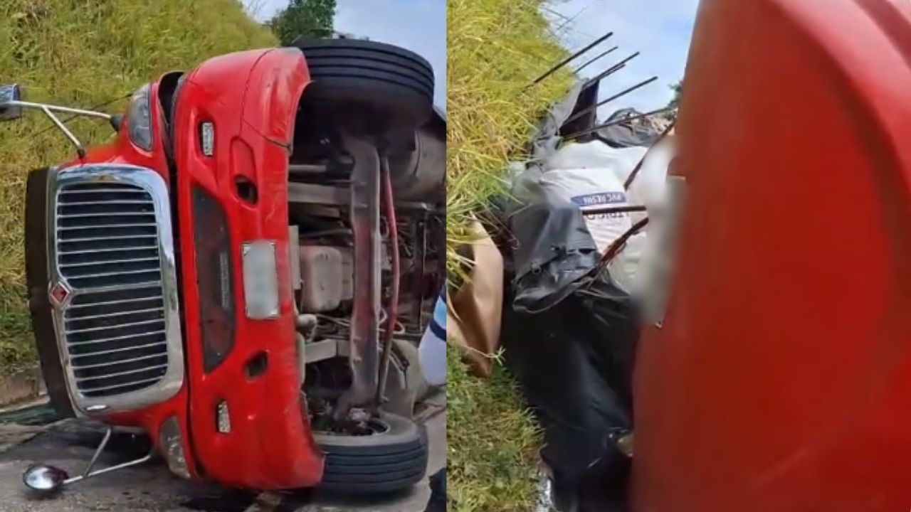 Se volteó un camión en el "Cruce de la Muerte" de Remedios: esto se sabe del accidente