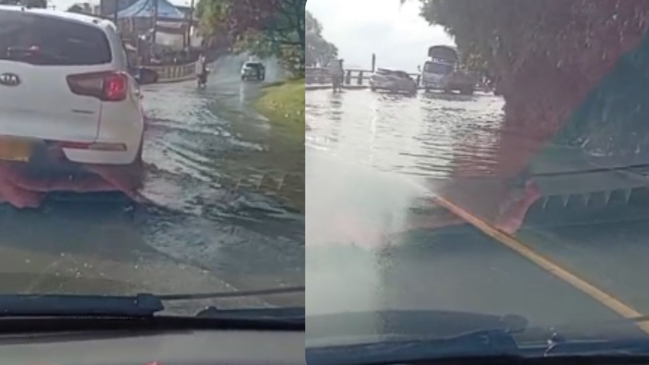 «Tenemos una piscina»: conductores reportan inundación en San Antonio de Prado