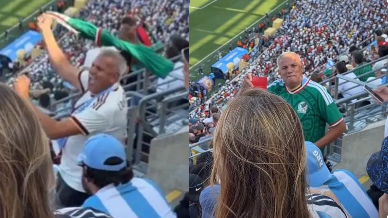 Lo estaban insultando y así respondió: un señor les sacó la "roja" a los hinchas de Argentina