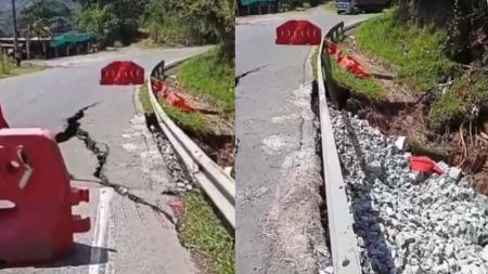 Comunidad y conductores reportan agrietamiento en la autopista Medellín-Bogotá, en Cocorná