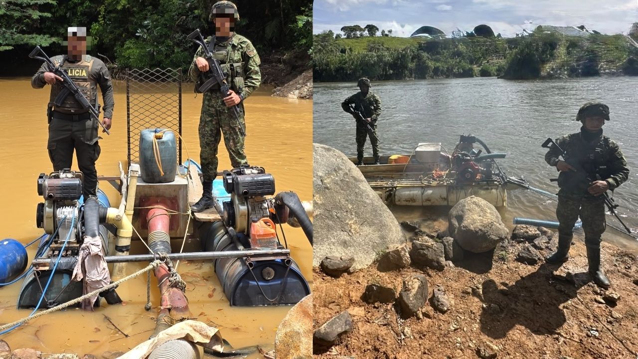Ejército Nacional inutiliza equipos de minería ilegal en San Carlos: afectación cercana a $900 millones en infraestructura
