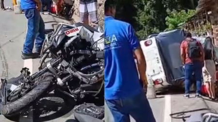 Una persona murió en choque entre moto de alto cilindraje y motocarro en la vía Bolombolo - Santa Fe de Antioquia
