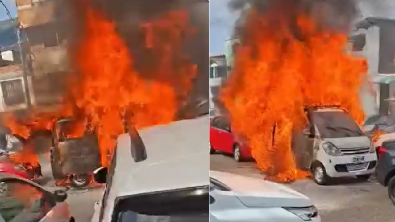 Dos vehículos se habrían incinerado en un parqueadero, cerca a la Terminal del Norte