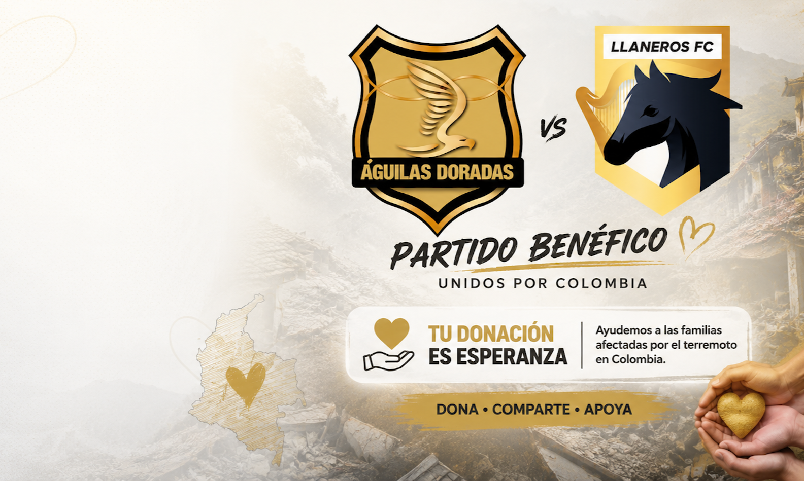 El fútbol profesional colombiano se reanuda después de nueve días de suspensión, con un encuentro solidario