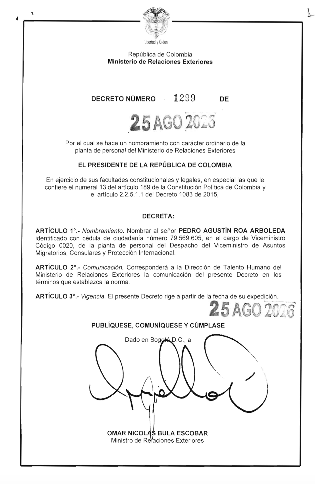 Despacho de Asuntos Migratorios y Migración Colombia ya tienen viceministro y director ¿Quiénes son? 1 HQnchcAXAAA7 BF